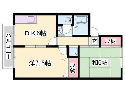 エルパセオ3(2DK/2階)の間取り写真