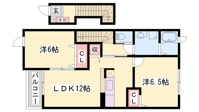 グレイスガーデン(2LDK/2階)の間取り写真