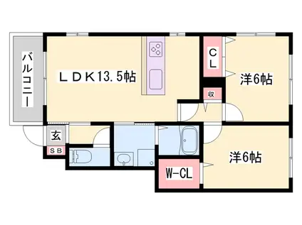 コンフォート大島Ⅳ B棟(2LDK/1階)の間取り写真