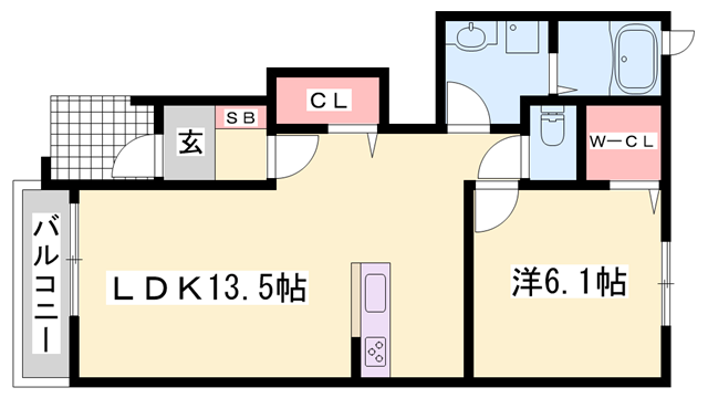 VIGOR12 Ⅱ(1LDK/1階)の間取り写真