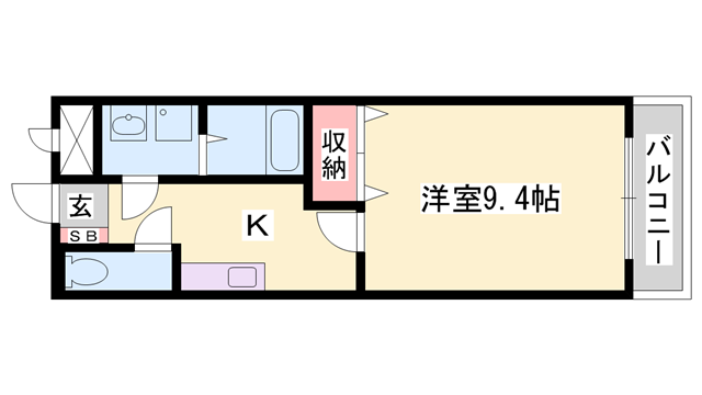 エクセレントON(1K/1階)の間取り写真