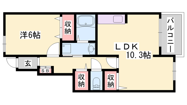 シーズンズコンフォートⅠ(1LDK/1階)の間取り写真