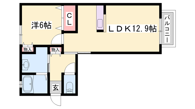 ウェルエンジュ(1LDK/2階)の間取り写真
