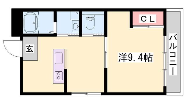 カリヨン三蔵田(1LDK/4階)の間取り写真