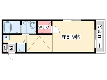 ヴィアノ緑が丘 ウエスト(ワンルーム/2階)の間取り写真