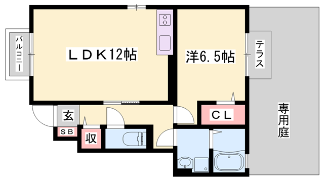 ジュエルハイム(1LDK/1階)の間取り写真