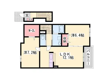ブリーゼⅠ(2LDK/2階)の間取り写真