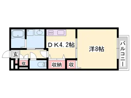 アドラブール夢(1DK/1階)の間取り写真