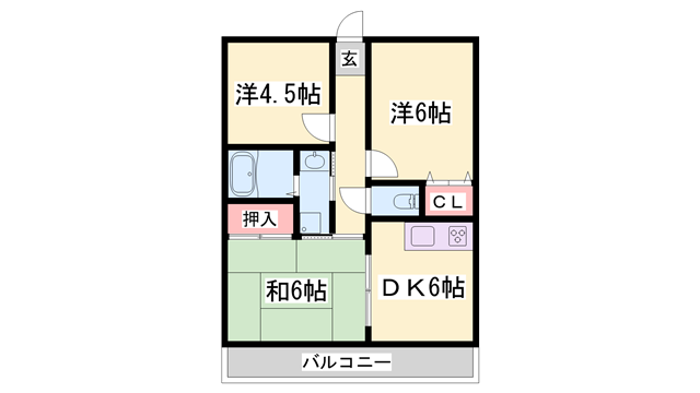 蒲田ハイツ(3DK/2階)の間取り写真