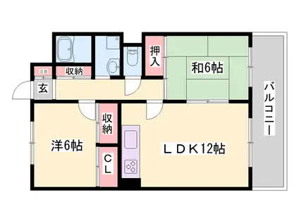 森川マンション(2LDK/2階)の間取り写真