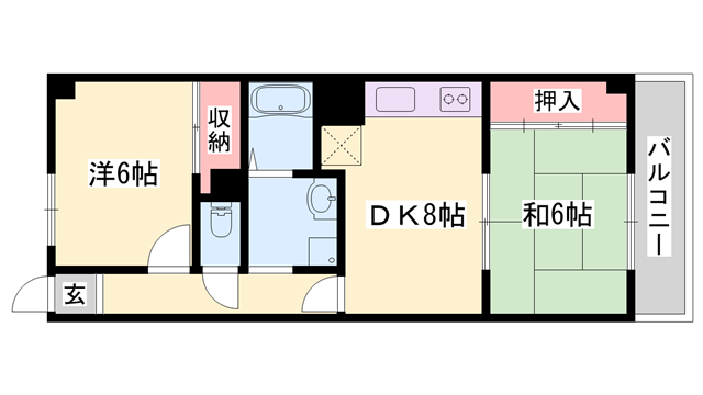 東邦パレス(2DK/3階)の間取り写真