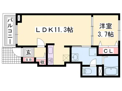 エスペランサⅠ(1LDK/1階)の間取り写真