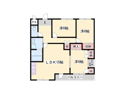 カサ・ヴィアーレ(3LDK/3階)の間取り写真