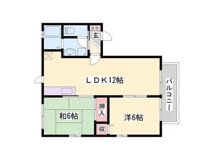 プティ・パレ(2LDK/2階)の間取り写真