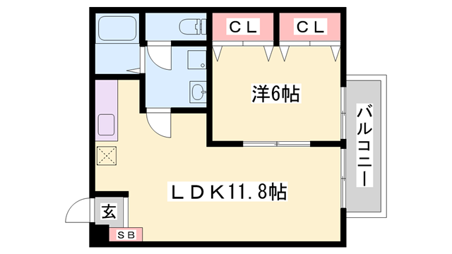 エル・ガーデンA(1LDK/1階)の間取り写真