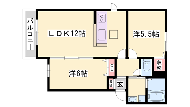 ポートエリザベス(2LDK/1階)の間取り写真