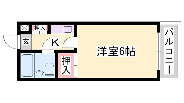 ベルトピア手柄1(1K/2階)の間取り写真