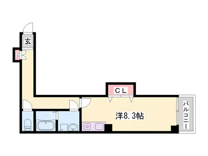 ヴィーナス英賀保(ワンルーム/2階)の間取り写真