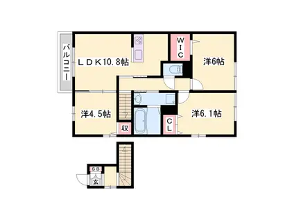 フローラ(3LDK/2階)の間取り写真