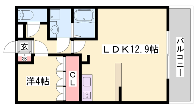 パルティーダ ORII(1LDK/1階)の間取り写真