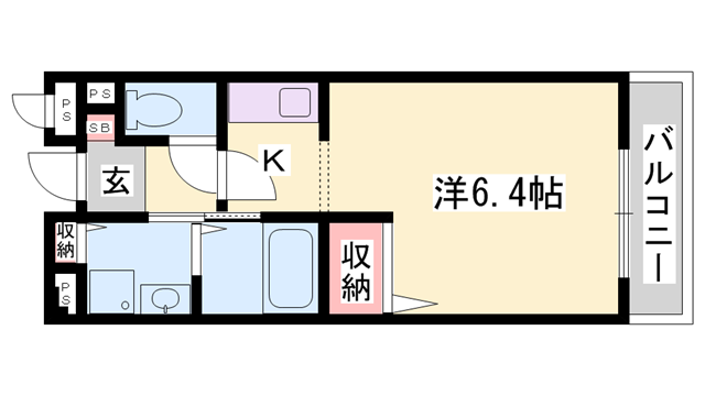 パインビリッジ(1K/2階)の間取り写真
