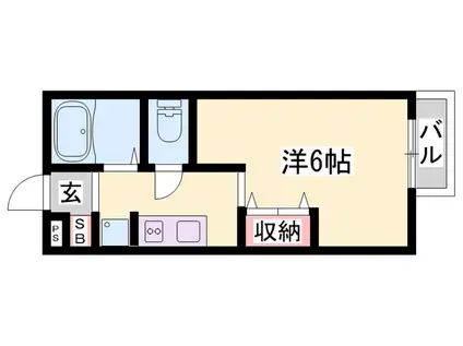 山陽電気鉄道本線 手柄駅 徒歩24分 3階建 築9年(1K/1階)の間取り写真