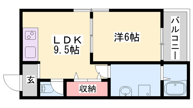 たくみマンション(1LDK/3階)の間取り写真