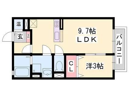 リガトーニ ワン(1LDK/1階)の間取り写真