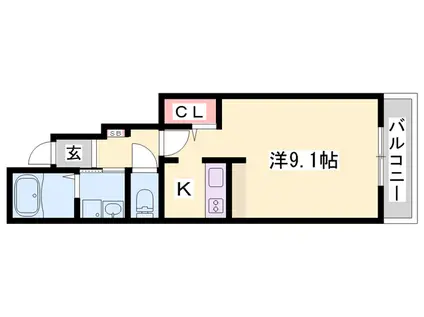 グラン ソレイユMM(1K/1階)の間取り写真