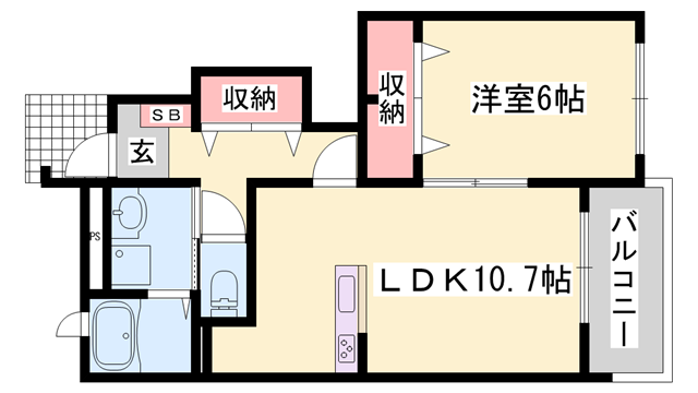 プラシード・S(1LDK/1階)の間取り写真