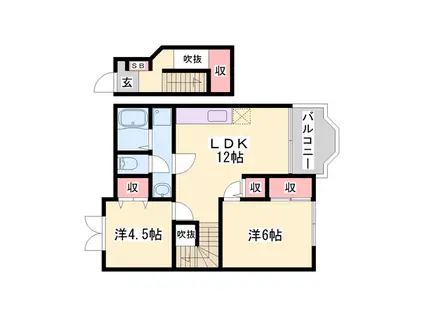 サンマリー(2LDK/2階)の間取り写真