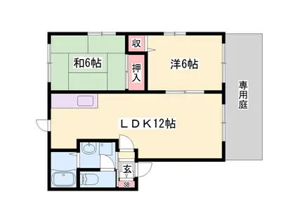 アシュモール(2LDK/2階)の間取り写真