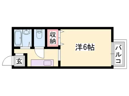 サンライフ・アイE棟(1K/2階)の間取り写真