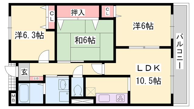 CENTURY TAKASAGO(3LDK/2階)の間取り写真