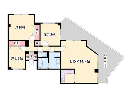 リブレ北新在家(3LDK/2階)の間取り写真