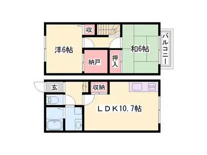 フレンドめが(2LDK/2階)の間取り写真