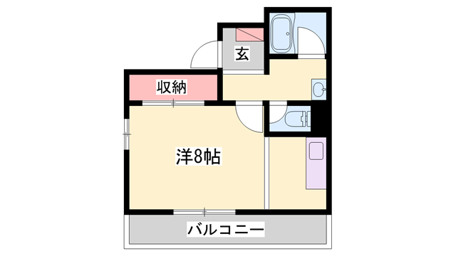 メゾン白鷺(ワンルーム/4階)の間取り写真