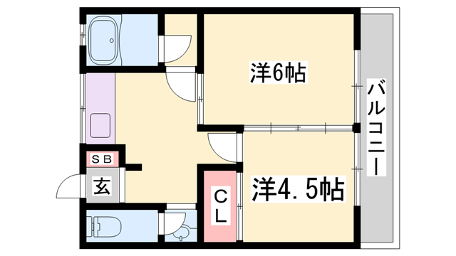 さつき荘(2K/2階)の間取り写真