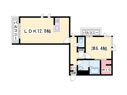 エグレット姫路3(1LDK/3階)の間取り写真