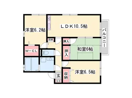 ファミール才(3LDK/1階)の間取り写真
