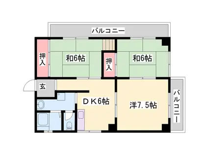 コーポラスエル(1LDK/5階)の間取り写真