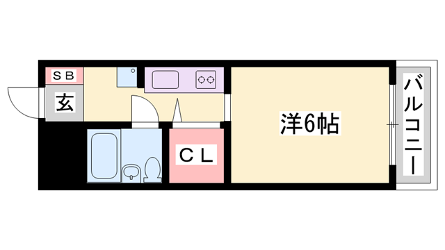 KI3ビル(1K/2階)の間取り写真