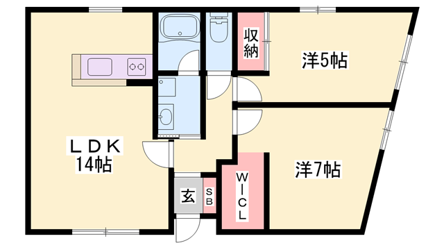 FELICE城北新町(2LDK/2階)の間取り写真