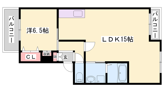 サントラップK W(2LDK/2階)の間取り写真