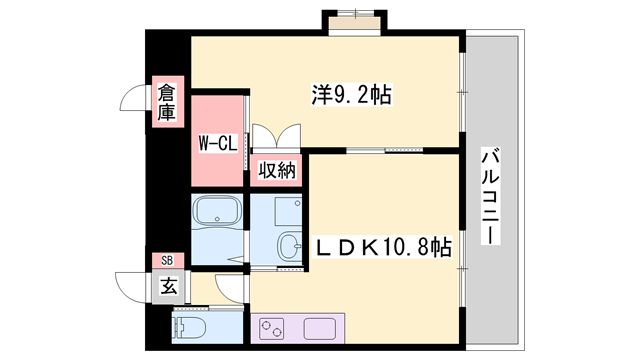 アメニティ水上(1LDK/3階)の間取り写真