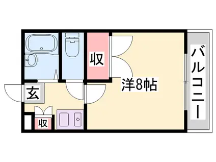 CASA北条(1K/3階)の間取り写真