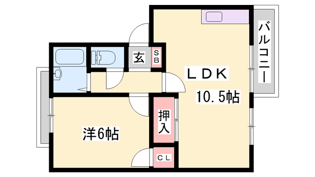ファミリーハイツ(1LDK/2階)の間取り写真