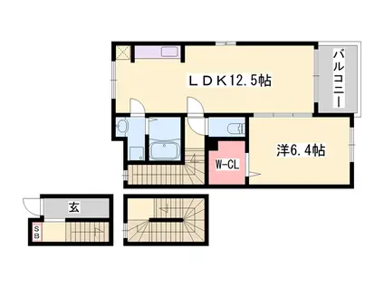 ファインコルソⅦ(1LDK/3階)の間取り写真