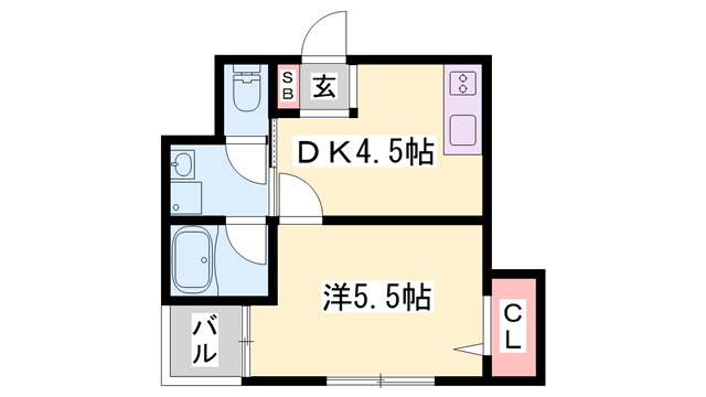 坂元町OMORIビル(1DK/6階)の間取り写真