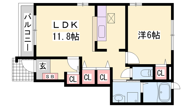CANCCR-TAKA(1LDK/1階)の間取り写真